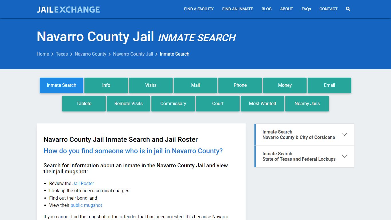 Inmate Search: Roster & Mugshots - Navarro County Jail, TX